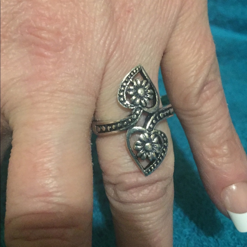 Sterling Silver Double Heart Ring
